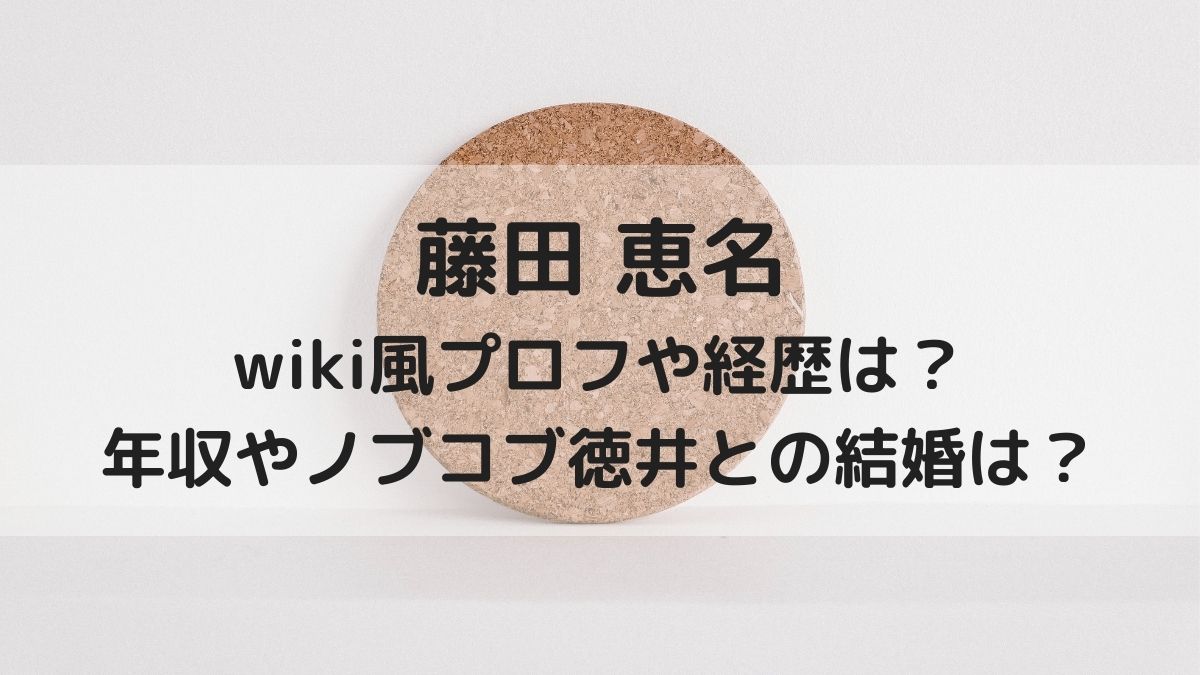 藤田恵名wiki
